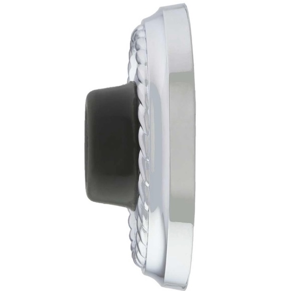 EMTEK Wall-mount door stop with rope rosette and rubber bumper in satin nickel - Picture 4 of 4
